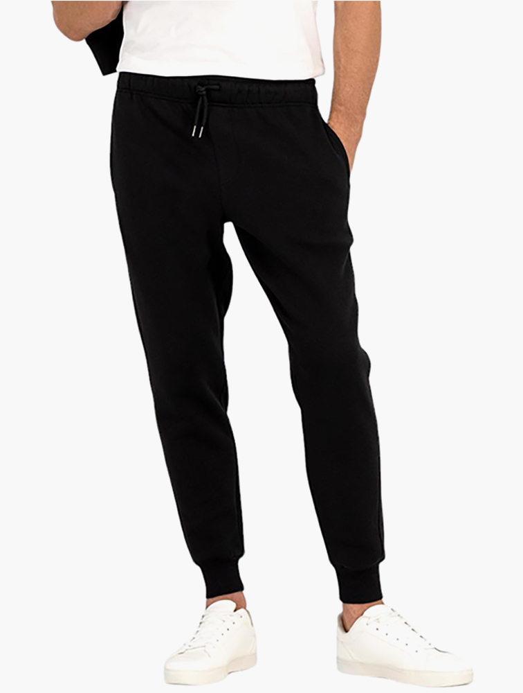 MyRunway | Shop Woolworths Black Slim Fit Fleece Joggers for Men